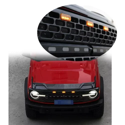 Front Bumper Grille Led Grill Light Amber Light for Bronco Grill Light 2021 2022 2023 Accessories 4x4 4 3 40