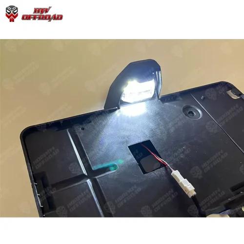 Car Exterior Accessories Black Rear License Plate Bracket with Light For JL JT 2018+ 5 4 206