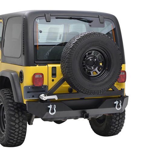 87-06 Jeep Wrangler YJ/TJ Heavy Duty Rock Crawler Rear Bumper with Tire Carrier for Jeep Wrangler TJ 6 5 150